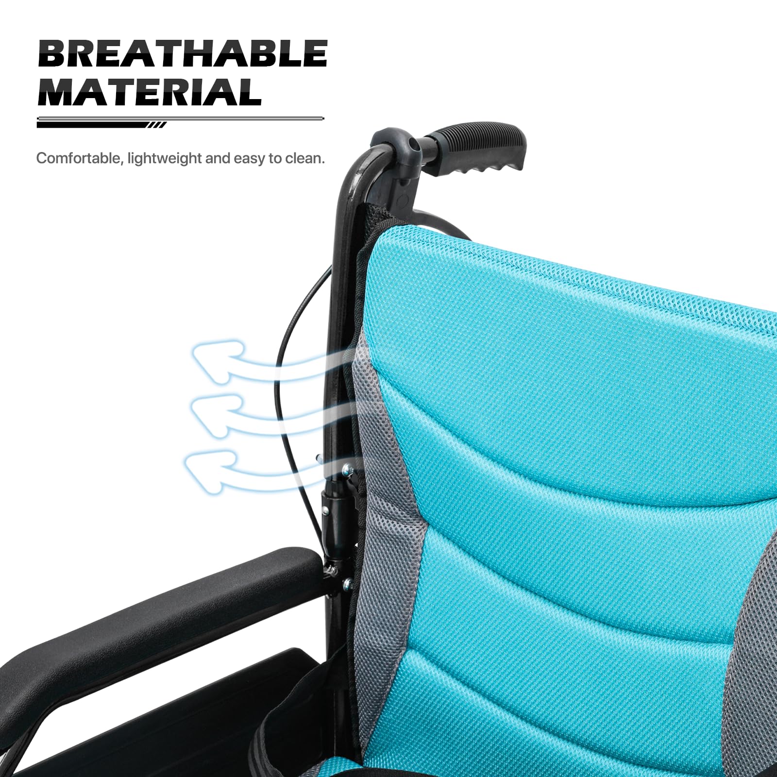 monicare Wheel Chair for Adults with Swing-Away Footrest and Loop-Lock Handbrakes 17.5 inch Seat Wheel Chair 15