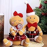 BWFY 2PC Gingerbread Man Christmas Decorations Indoor for Christmas Ornament Home Decor Gingerbread Doll for Gift Door Window Table Tree Holiday Xmas Season Decor