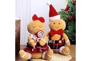BWFY 2PC Gingerbread Man Christmas Decorations Indoor for Christmas Ornament Home Decor Gingerbread Doll for Gift Door Window Table Tree Holiday Xmas Season Decor
