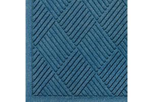 M+A MATTING WaterHog Diamond | Commercial-Grade Entrance Mat with Fabric Border – Indoor/Outdoor, Quick Drying, Stain Resistant Door Mat (Medium Blue, 3' x 12.2')