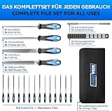 21 Pc File Set Metal Wood Plastic with Pouch and 14 Needle Files view 2