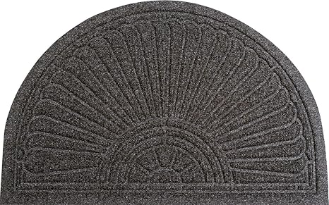 Gallery Halfmoon 013877 Relief Außenfußmatte Halbrund 55 x 85 cm, Anthrazite
