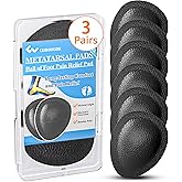 Cushwork Metatarsal Pads for Women Men, 3 Pairs Ball of Foot Cushions All Day Pain Relief for Metatarsalgia, Morton's Neuroma, 1/3 Inch Thick Foot Pads-S