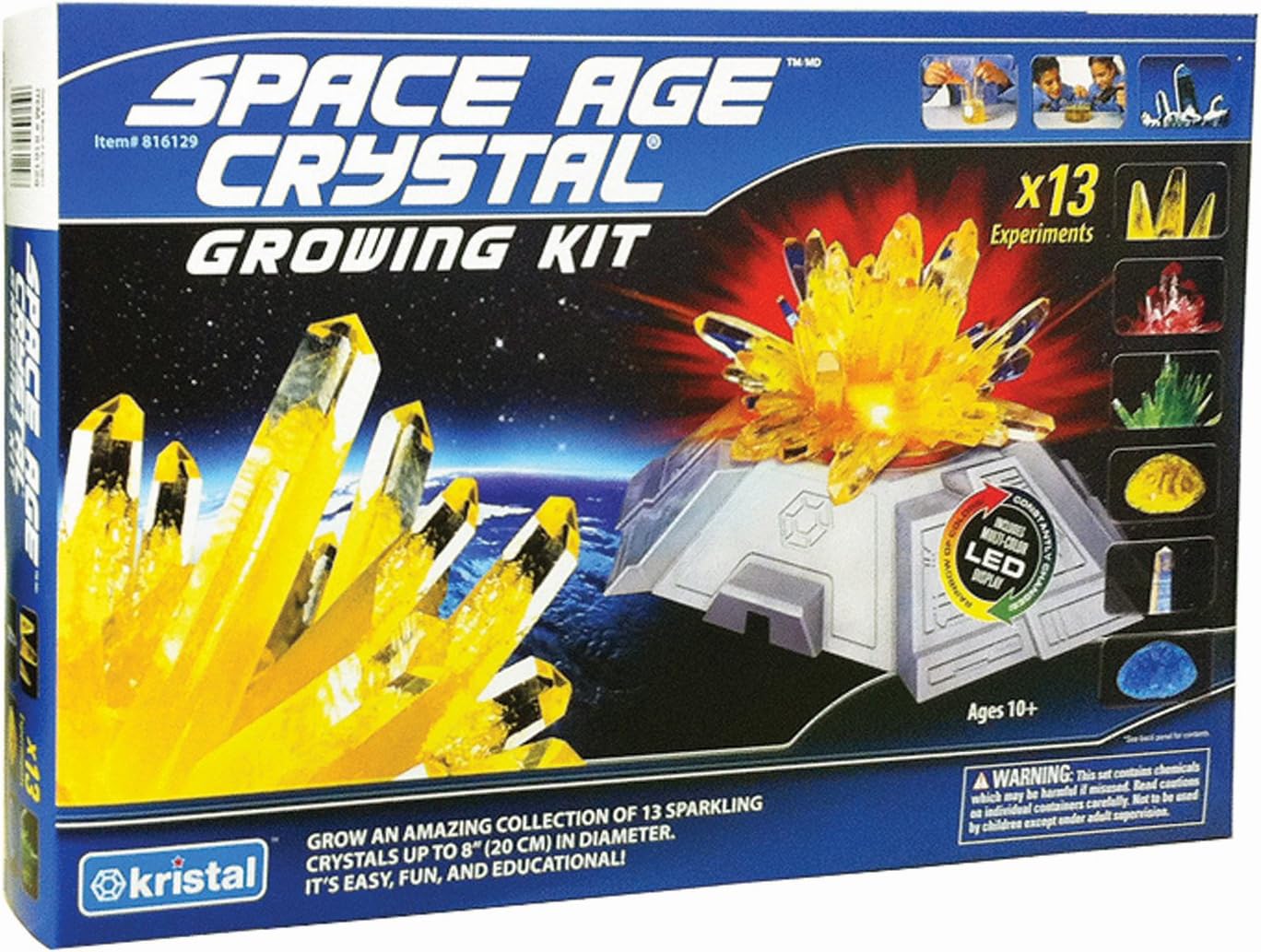 Amazon Com Deluxe Space Age Crystal Growing Kit 13 Crystals Toys Games
