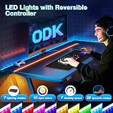ODK Gaming Desk with LED Lights Carbon Fiber Black 100 cm view 4
