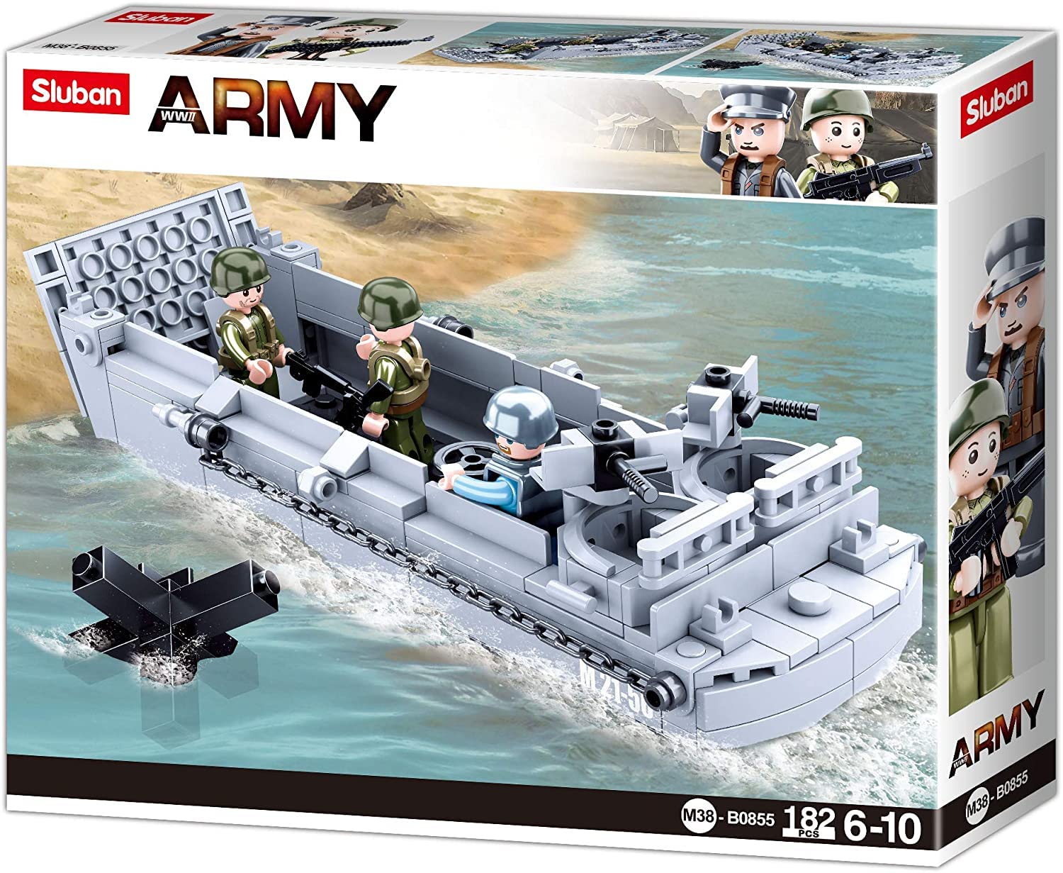 Sluban M38-B0855 (No Suggestions) Landing Craft,Medium , Grey