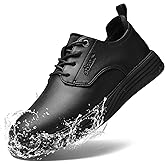 ARISIC Non Slip Work Shoes for Men Waterproof Oil Resistant Slip On Lightweight for Food Service Kitchen Chef Restaurant Classic Casual Walking Dress Shoes