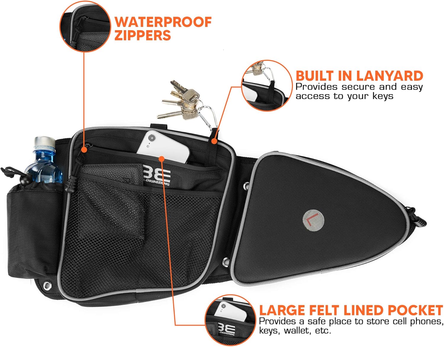 Side Door Bags, New Design, Premium Offroad Front Door Side Storage Bag Set w/Knee Pad, Fits 2014-2020 Polaris RZR XP Turbo Turbo S 1000 S900: Automotive