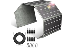 FIXCORE 2024 Solar Charger for 40W, Dual USB Ports (5V/4.8A Max), IP68 Waterproof, Foldable Solar Panel with High Efficiency for Camping, Suitable for Powering Portable Wireless Chargers and Phone Power Banks