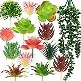 QUOZUO Succulents Plants Artificial, 14pcs Colorful Succulents Plant, Mini Fake Succulents for DIY Crafting Home Garden Office Party