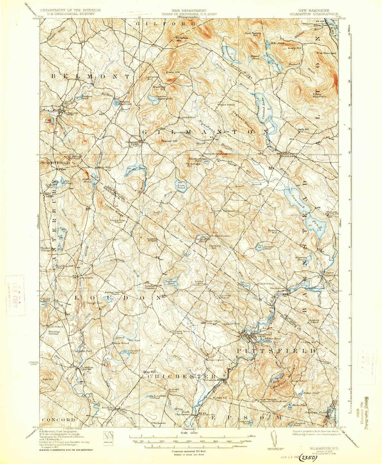 YellowMaps Gilmanton NH topo map, 162500 Scale, 15 X 15