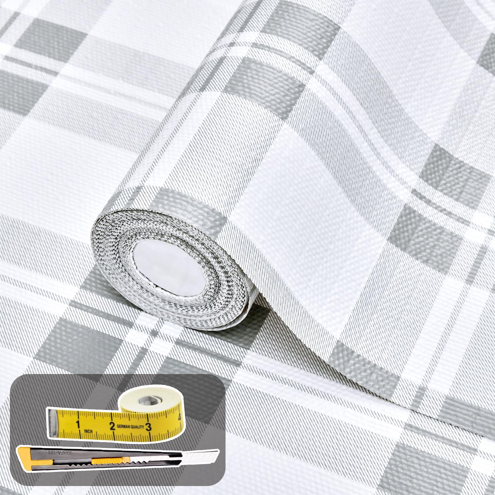 Drawer and Shelf Liner for Kitchen Cabinet: 17 in X 30 Ft Non Slip Waterproof Shelf Paper Non Adhesive Refrigerator Liners Light Grey Lattice Easy Liners for Bathroom Image Drawer and Shelf Liner for Kitchen Cabinet: 17 in X 30 Ft Non Slip Waterproof Shelf Paper Non Adhesive Refrigerator Liners Light Grey Lattice Easy Liners for Bathroom Image