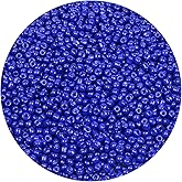 1300 Pieces Glass Seed Beads Bulk, CCOZN 4mm 6/0 Glass Beads Bulk Mini Spacer Beads Loose Beads Small Opaque Beads for Jewelry Making Beads for DIY Craft Bracelet (Royal Blue)