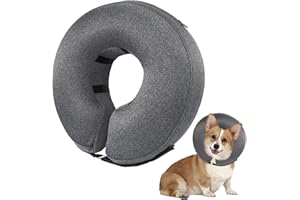 GREMCADA Inflatable Dog Cone Collar Alternative After Surgery - Soft Pet Recovery Collar & Cone for Large Medium Small Dogs to Stop Licking, Protective Dog Neck Donut Collar Does Not Block Vision E-Collar, L