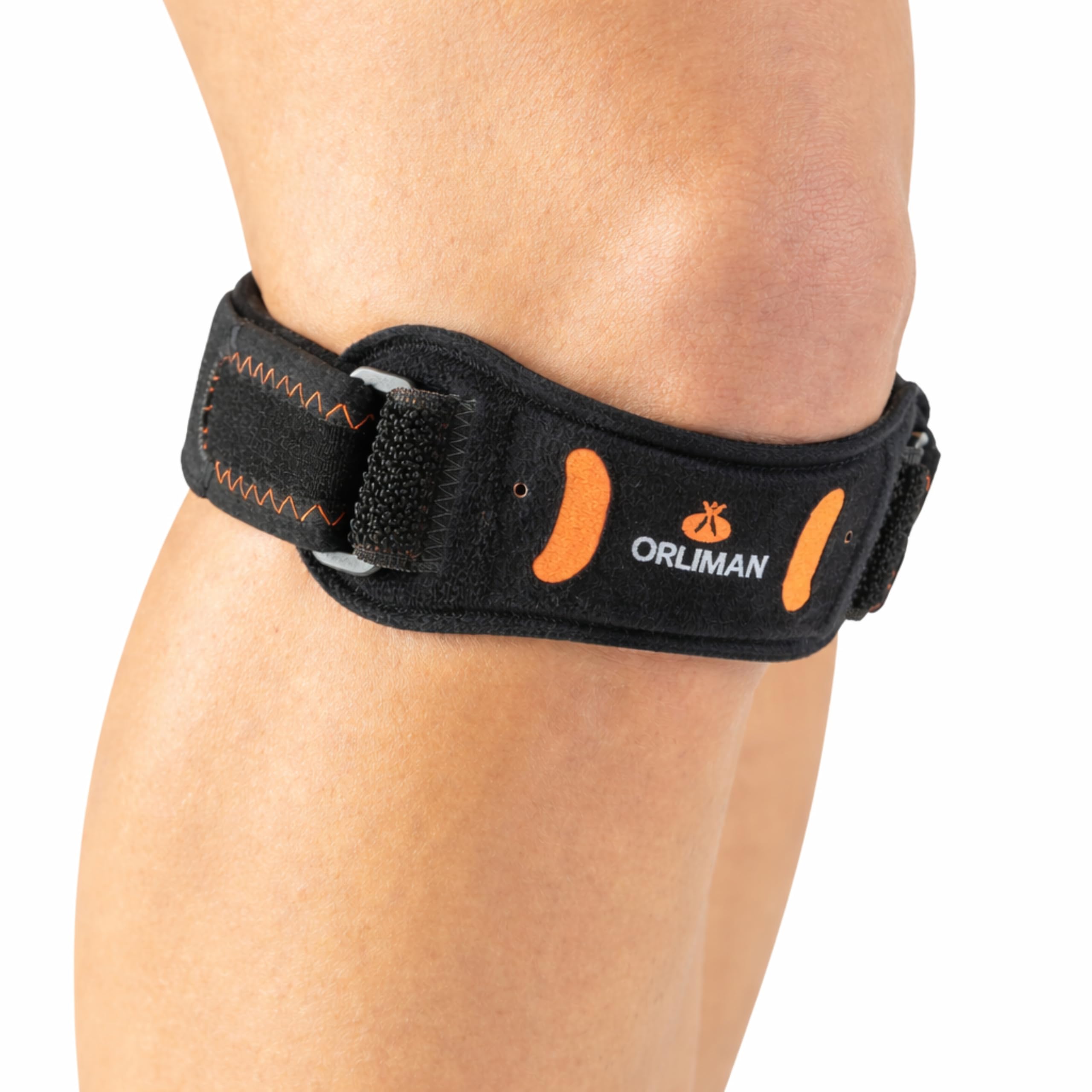 Orliman Patellar Knee Strap – Adjustable Compression Knee Support Brace for Patellar Tendonitis, Jumper’s Knee & Running Pain Relief – Infrapatellar Knee Band (One Item, 1, Unit)