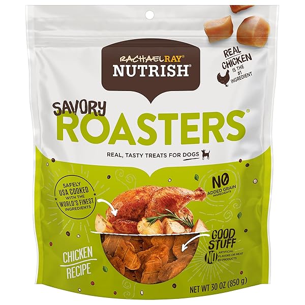 NUTRISH RACHAEL RAY DOG TREATS SAVORY ROASTERS CHICKEN RECIPE, 30 OZ. POUCH