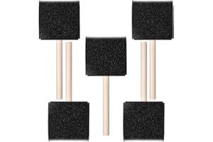 XTHROTSENK Foam Paint Brushes 3 Inch 5 Pcs Foam Brushes for Painting Wood Handle Sponge Paint Brush Set for Staining Varnishes, Staining, DIY Craft Projects, Finishing