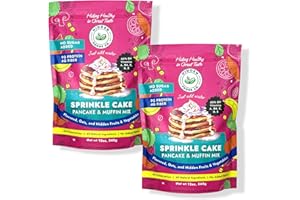 HIDDEN FOODS CO. Hidden Foods Sprinkle Pancake & Muffin Mix, Made With Natural Oats, Flaxseed, Fruits & Vegetables | No Added Sugars, Healthy Blend of Protein & Fiber | Breakfast Meal, Just Add Water - 12 Oz - 2 Pack