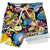 Balkorith Boys Swim Trunks with Compression Liner Kids Quick Dry Board Shorts Teen Bathing Suit Drawstring Swim Shorts