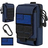 IronSeals Tactical Molle Phone Pouch Multi-Purpose Compact Utility Waist Pouch Holster for iPhone 17 Pro Max/16 Pro Max/15 Pro Max/14 Pro Max/13 Pro Max/12 Pro, Size L, U.S.A Patch and D-Ring Included