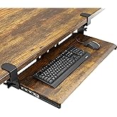 AX WABER Keyboard Tray Under Desk Pull Out with Extra Sturdy C Clamp Mount System, 27.3 (32.5 inch Including Clamps) x 11 Inc