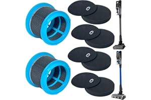 AOLLETEAU Vacuum Filters Kit Replacement for Bissell 4052 4039 4137 PowerClean FurGuard 280W and FurFinder 200W Self-Standing Cordless Vacuum, 2 Filters and 4 Pre-Filter Pads Set included