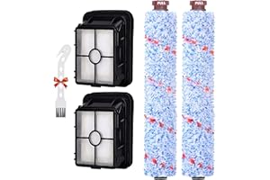 TABLENCO for Bissell CrossWave Vacuum Cleaner Replacement Parts 2 Pack 1868 Bissell CrossWave Multi-Surface Brush Rolls Tangle-Free+ 2 Pack 1866 Replacement Vacuum Filters Part 1608683 1608684 1613568