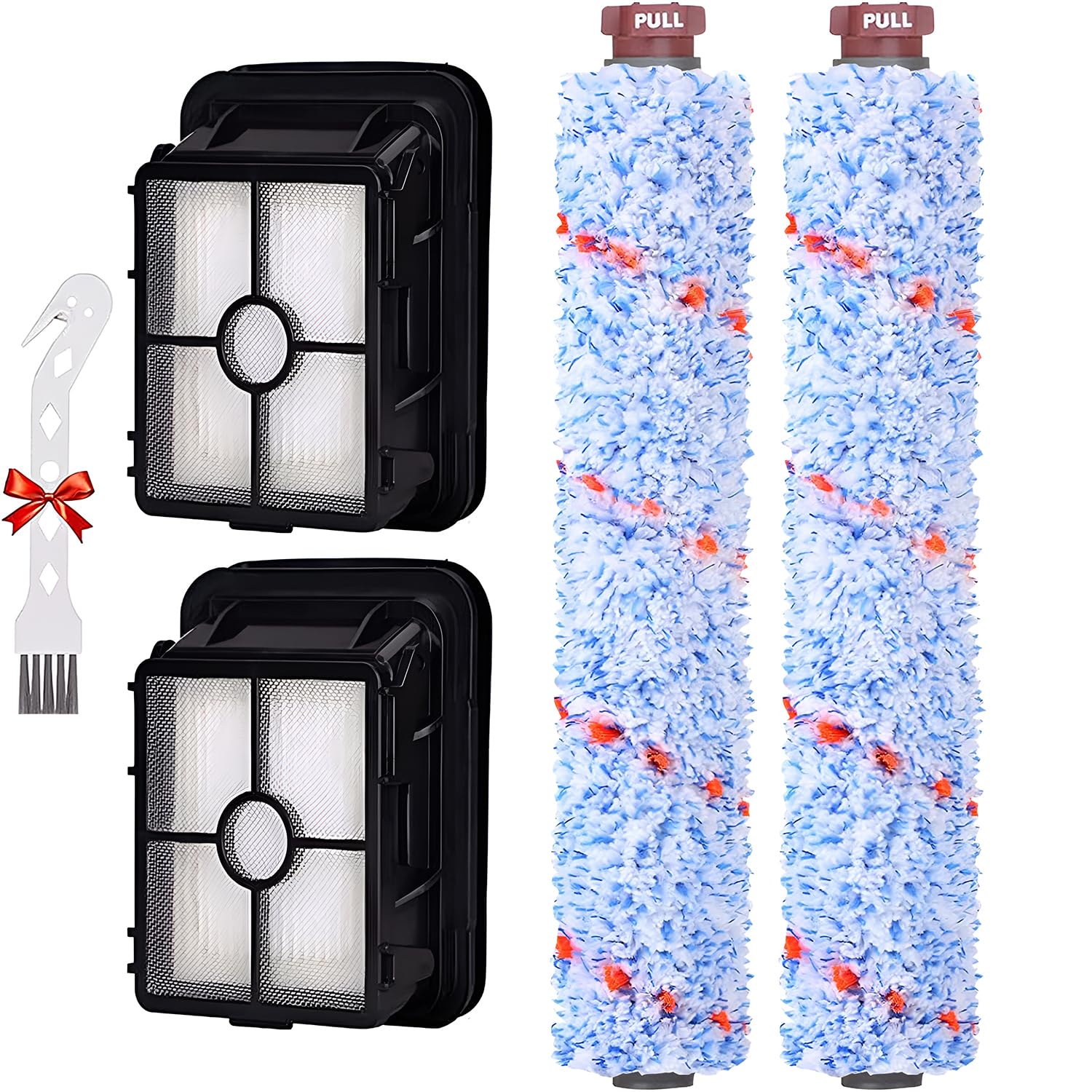 Photo 1 of for Bissell CrossWave Vacuum Cleaner Replacement Parts 2 Pack 1868 Bissell CrossWave Multi-Surface Brush Rolls Tangle-Free+ 2 Pack 1866 Replacement Vacuum Filters Part 1608683 1608684 1613568