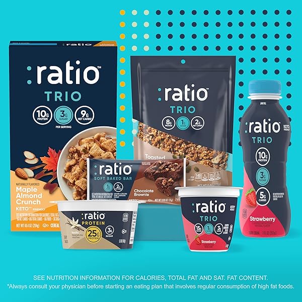 RATIO CHEWY PROTEIN BAR, PEANUT BUTTER ALMOND, 11G PROTEIN, KETO FRIENDLY, 5.64 OZ (4 BARS)