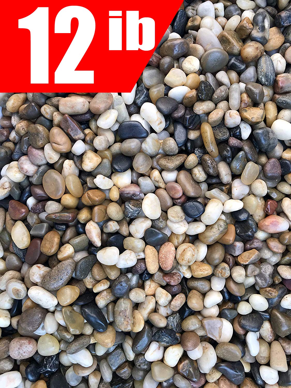 12 Pounds River Rock Stones, Natural Decorative Polished Mixed Pebbles Gravel,Outdoor Decorative Stones for Plant Aquariums, Landscaping, Vase Fillers