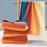 VOOVA & MOVAS Bathroom Hand Towels Set of 4, 16"x27" - 100% Cotton | 480GSM | Soft | Absorbent | Long-Lasting, Decorative Towels for Bathroom, Hand Towels Gift Set, Beige and Brown