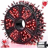 JMEXSUSS 500 LED Red Valentines Day Lights Outdoor, 173ft Christmas Lights Plug in, Waterproof 8 Modes Red String Light for Tree Party Xmas Holiday Valentines Day Decorations