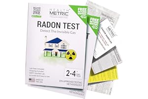 HEALTH METRIC Radon Test Kit for Home - Shipping & Lab Fees Included | Easy to Use Charcoal Radon Gas Detector for Testing 2 Locations | 48h Short Term EPA Approved Radon Tester | Fully Certified Lab Testing