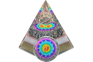 EVER VIBES Horoscope Orgone Pyramid & Palm Stone Set, Healing Crystal Leo Zodiac Sign Gift Set made of Pyrite for Strength and Calmness