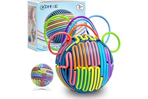 KIDHABE Sensory Activity Ball with 24 Strings & Stand – Stress Relief Sensory Fidget Toy for Kids, Teens, Grandkids, Autism, ADHD, Great Stocking Stuffer Idea