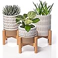 Set of 3 mini planters with stands | small plant pots with stands | small plant stands with pots for indoor plants or herbs | 3 mid century planters with stands | Plants not included