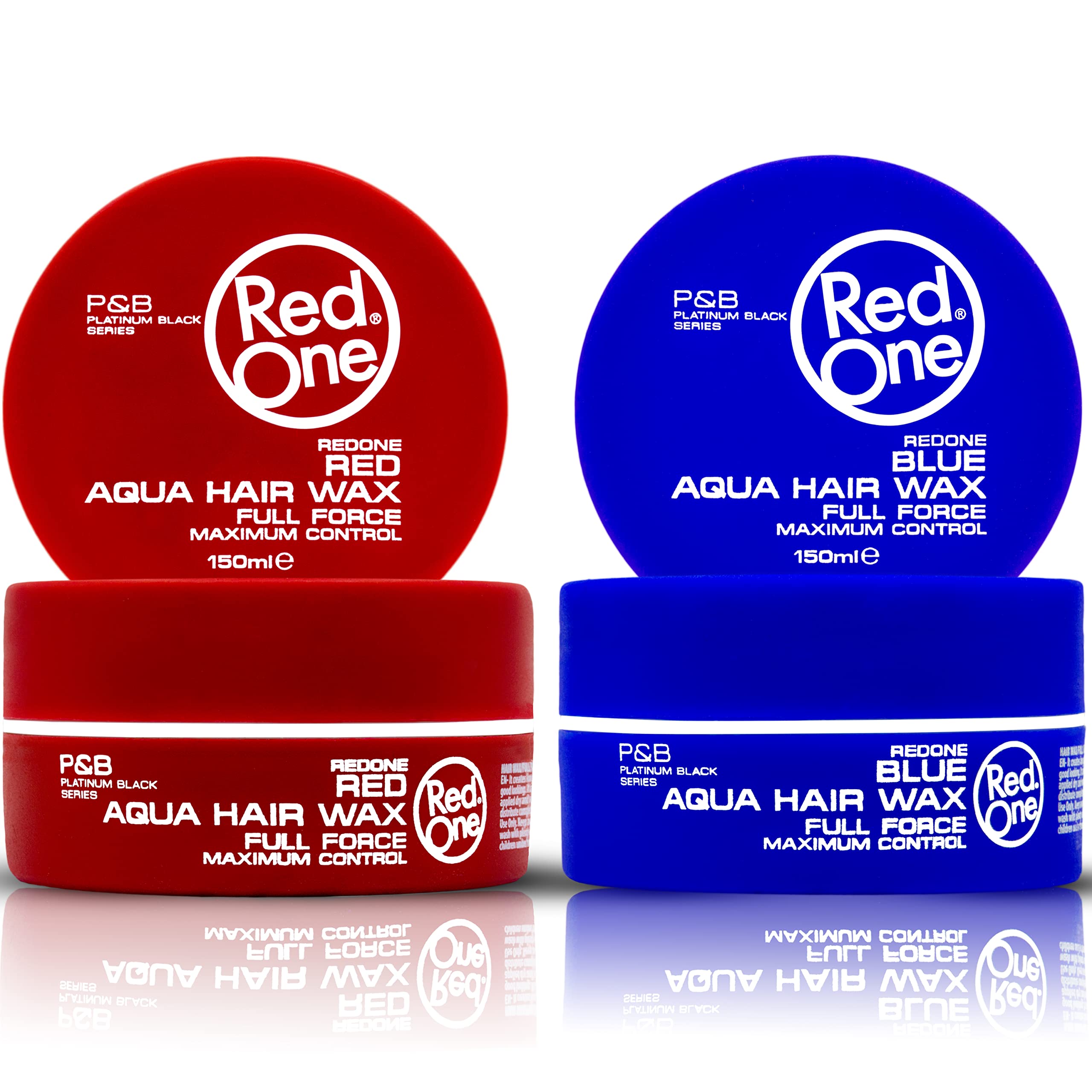 RedOne Hair Styling Wax Red & Blue 2x 150 ml | Edge Control | Hair Gel Wax | Ultra Hold | Strawberry & Bubblegum Scent | Men & Women Hair Wax | Maximum Control