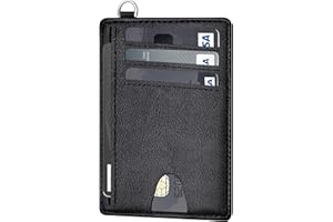 Mayski Slim Wallet, Credit Card Holder for Women, Minimalist Front Pocket RFID Blocking Card Cases, Small Wallet Women Men(Grain Black)