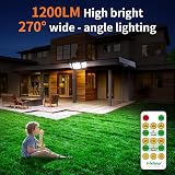 Intelamp Solar Security Flood Lights Outdoor Motion Sensor with Remote, 2 Pack view 2