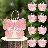 Cheerland Pink Butterfly Party Favor Bags for Birthday Baby Shower Woodland Fairy Party Decorations Candy Treat Goodie Butterfly Gift Bags for Girls and Kids Garden Tea Parties Decoration 8 Pcs