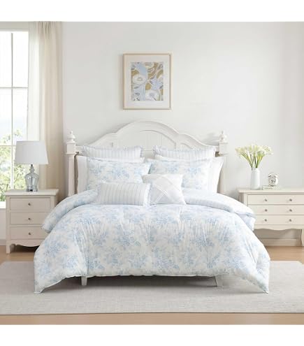 Amazon.com: Laura Ashley - King Comforter Set, Satin Microfiber