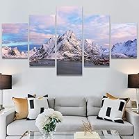 SIGNWIN 5 Panel Canvas Wall Art Modern Art Forest Minimalist Multicolor Nature Photography Relax/Calm for Home Decorations Ready to Hang - 60