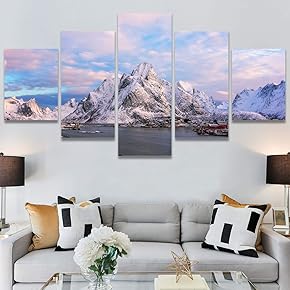 SIGNWIN 5 Panel Canvas Wall Art Modern Art...