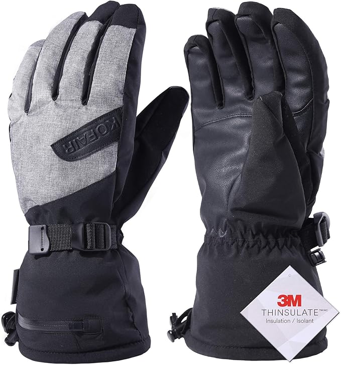Skiing Gloves Womens Ladies Waterproof Touchscreen Adjustable Insulated