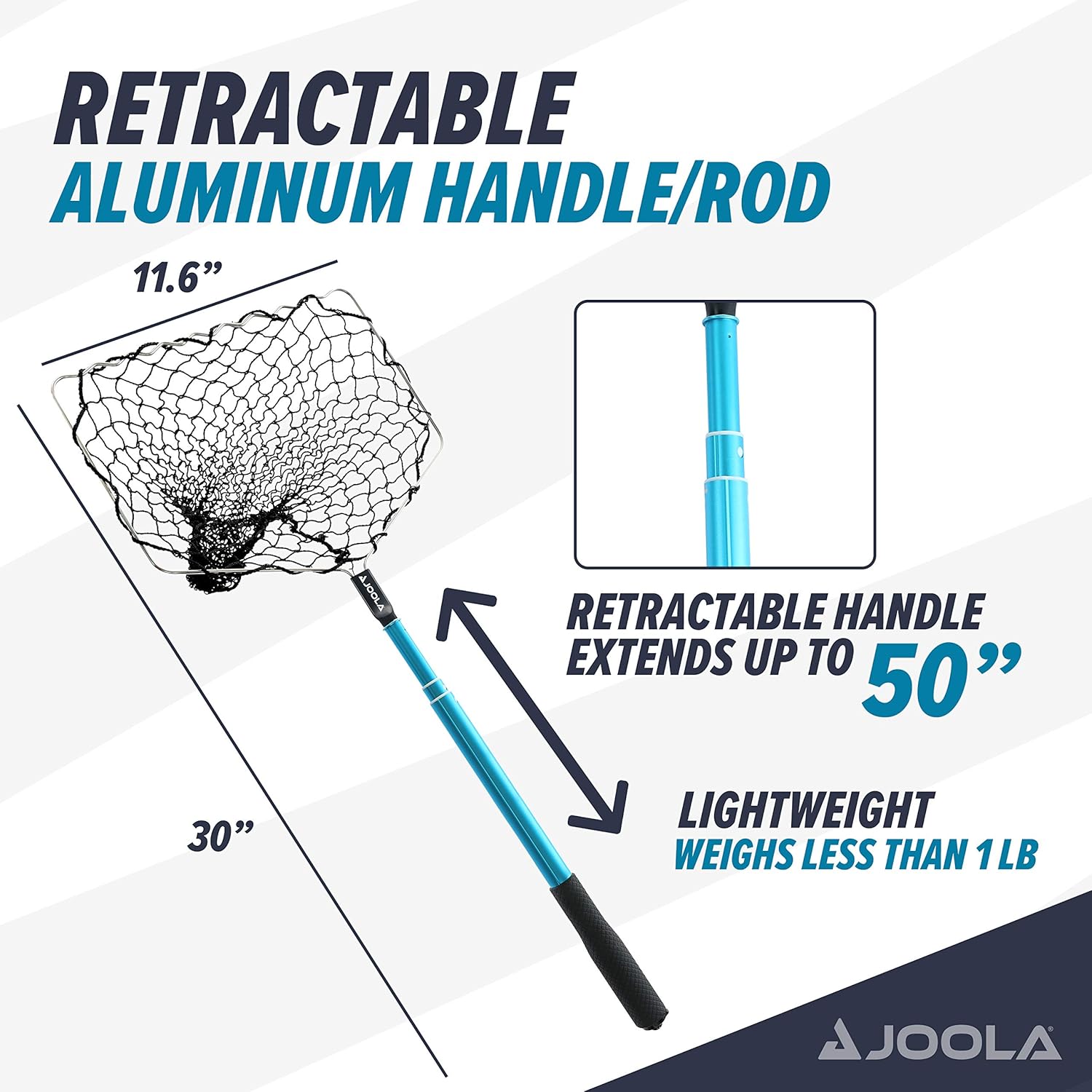 JOOLA Telescoping Table Tennis Ball Pickup Net - Holds 100 Ping Pong Balls - Ping Pong Practice Net Accessory for Table Tennis Robots, Serve or Multi-Ball Training : Sports & Outdoors