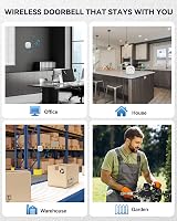 VOXON Wireless Doorbell Battery Powered RGB Light 400M 60 Melodies 110dB view 6