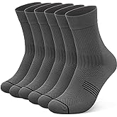 PAPLUS 3 Pairs Running Compression Socks for Men & Women, Atheltic Crew Socks with Cushion, Arch Support for Hiking, Cycling