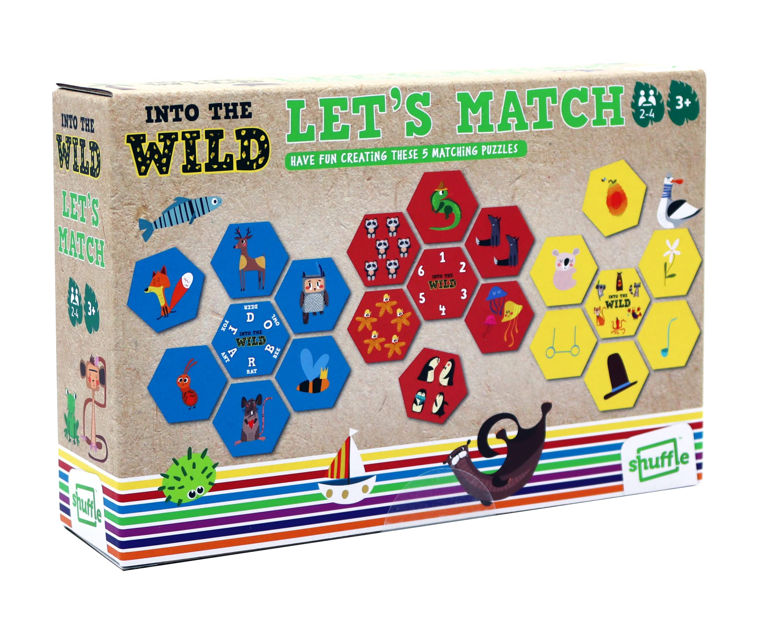 Shuffle Into The Wild Let's Match - Have Fun Creating These 5 Matching Puzzles, For 2-4 Players, Suitable For Ages 3+ — image 1