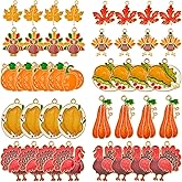 LEGENTLISUR 40Pcs Thanksgiving Charms for Jewelry Making Alloy Enamel Turkey Charms for Bracelets Necklace Earring Keychains DIY Supplies