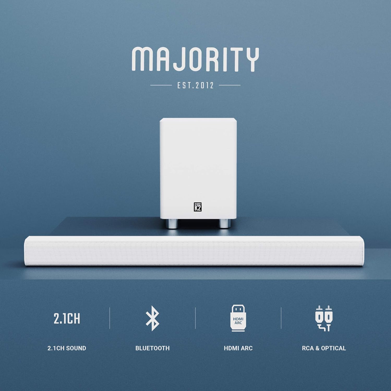 MAJORITY K2 Soundbar with Subwoofer 150 WATT with 2.1 Surround Sound